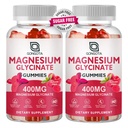 Magnesio Glycinate Gummies 400 mg con 100 mg di magnesio composito - Magnesio Chelato Supplemento di Potassio di Magnesio con vitamina D, B6 Supporta calma, sonno, memoria e crampi muscolari, Sugar Free - 120 Gummies