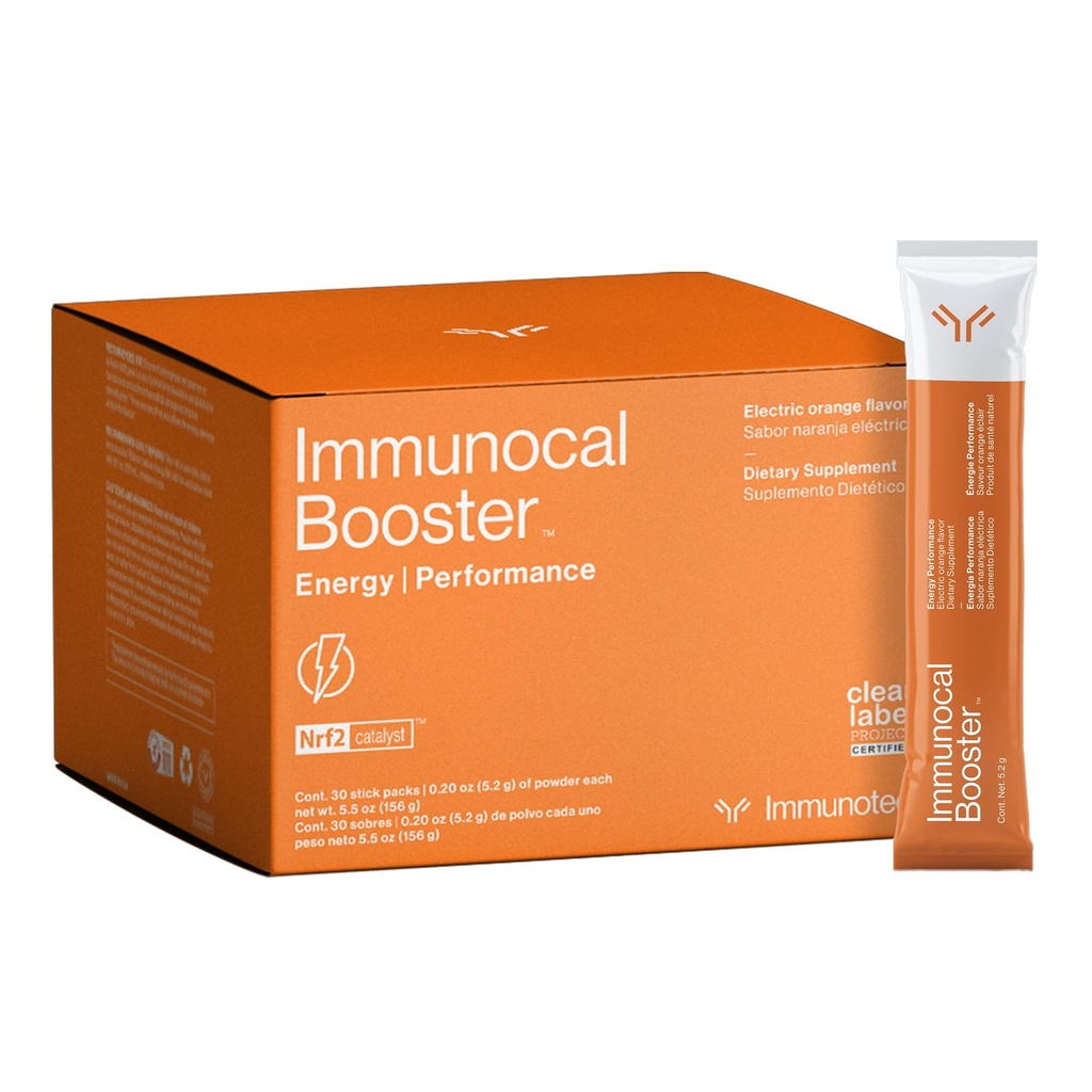 Immunocal Booster Energy Performance – Rapid Energy, 3 Fonti Naturali di Caffeina (Caffè, Tè Verde, Guarana), Nrf2 Activator, Supporta Focus + Alertness | Gluten Free, Sugar Free | 30 Servings