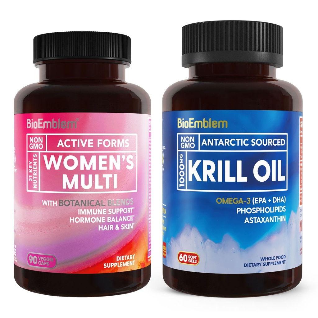BioEmblem Antartico Krill olio supplemento e Multivitaminico femminile