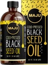 Olio di semi nero di MAJU 16oz: 3X Thymoquinone, pressato a freddo, 100% Turco Cumin Nero Nigella Sativa Olio di semi (meglio che organico), Non OGM, 100% Liquido Pure Blackseed Oil, Bottiglia di vetro