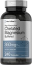 Horbäach Magnesio Chelato | 360mg | 240 capsule | Non OGM & Gluten Supplemento gratuito