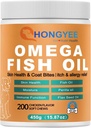 Cura della pelle e dei cappotti Omega 3 Cuciture morbide per l'animale domestico -Fish olio per i cani Pelle sana | Shiny Fur | Contro il prurito in un formato di treat, All-in-1 olio
