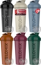 VELOMIX -6 PACK- 28 oz Protein Shaker Bottiglia per miscele proteiche - 6x Wire Whisk | Leak Proof Shaker Cup per Protein Shakes | Protein Shaker Bottle Pack | Protein Shake Cup (Earth Tones Collection)