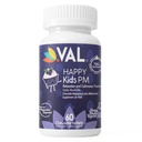 VAL Happy Kids PM | Supporto per i bambini con Magnesio, Melatonina, Vitamina B6 & C | Chewable senza zucchero | Blueberry Yogurt Flavor | Non-GMO, Gluten-Free | 60 Tablet | Età 4+