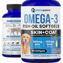 Olio di pesce Omega 3 per cani - Olio di salmone per cani - Supplemento di olio di pesce di cane può aiutare spargimento, allergia, sollievo di Itch - Supporta pelle secca, articolazioni - Supplemento di pelle di cane e cappotto - 90 Pillole di olio di pesce EPA DHA