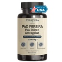 VINATURA Pao Pereira + PAU D'Arco, Astragalus - 1300MG Serving, USA Made & Tested, Stem Cells and Immune Support, 60 Capsule