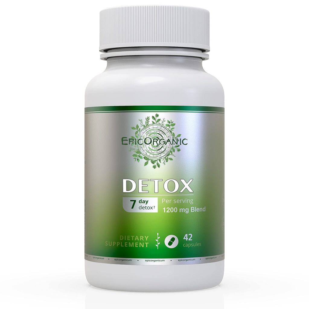7 giorno Detox Cleanse | Ultimate Strenght Colon Cleanse & Liver Detox | Promuove il supporto sano della pancia | Detox Cleanse per gli uomini e le donne | Made in the USA | 42 capsule