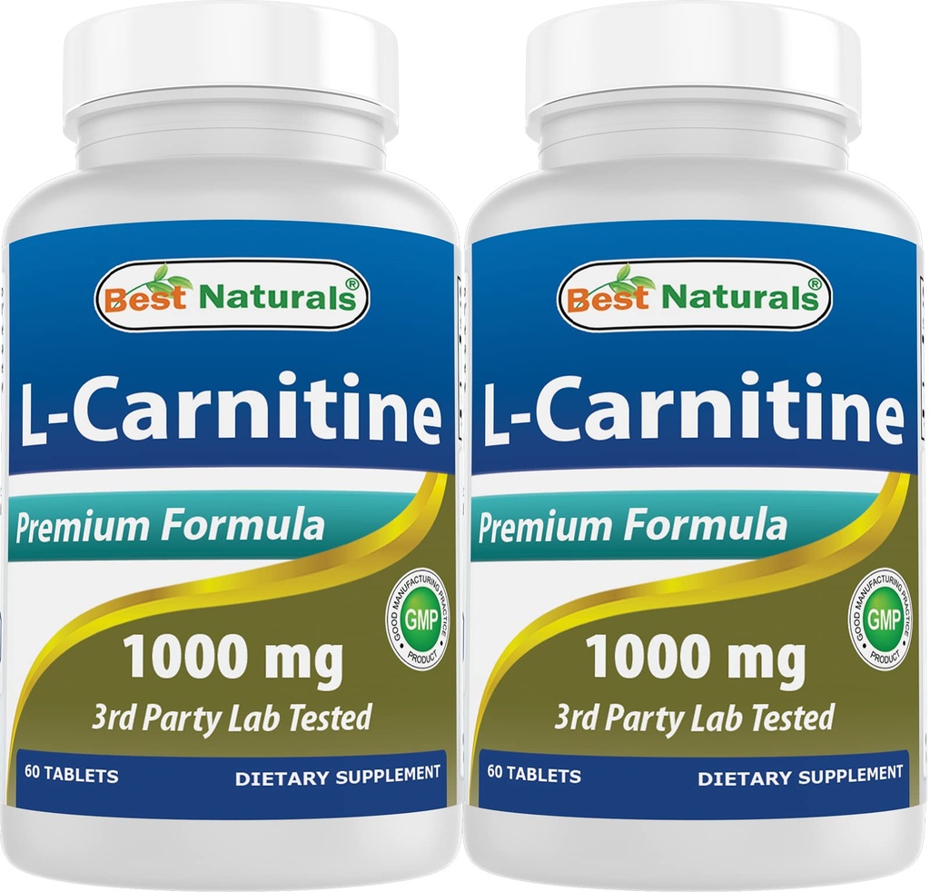Migliori naturali L-carnitina 1000mg 60 compresse (60 conteggio (pacchetto di 2))