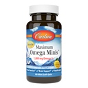 Carlson - Mini Omega, 1000 mg Omega-3, Funzione cardiaca, Supporto cerebrale e invecchiamento sano, limone, 60 Mini Softgels