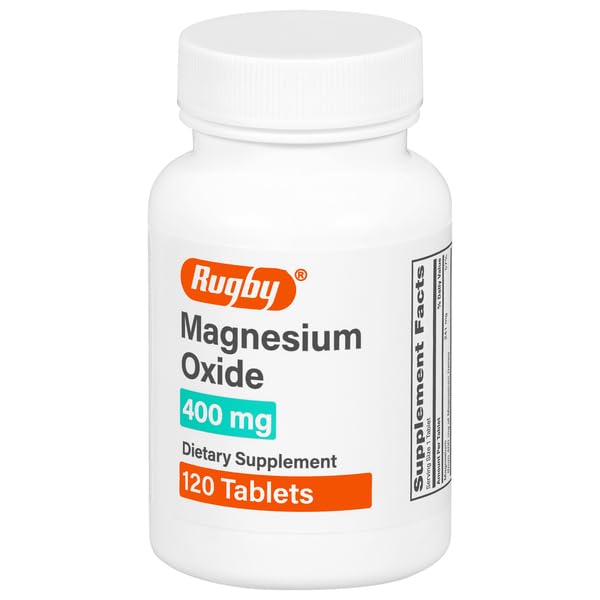 Rugby Magnesio Ossido 400 mg compresse - Integratore alimentare - Senza glutine - 120 conte (1 confezione)