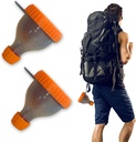2Pack contenitore di polvere proteica per andare imbuti di supplemento portatile per le bottiglie di riempimento con stoccaggio della pillola di confronto della polvere di proteine, grande per l'allenamento, viaggio, to-Go, fitness(Orange