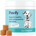 Pawfy Eye Support Soft Chews | Prevent Tear Stains | Support Eyesight | Global Eye Health | con Luthein, Krill Oil & Astaxanthin
