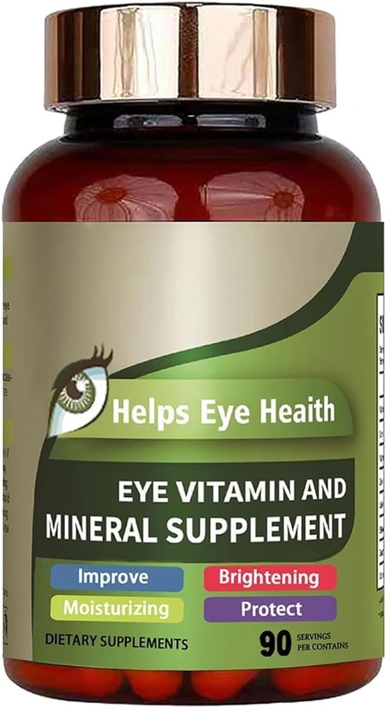Integratore di vitamina & Minerale di Occhi con Luteina, Zeaxantina, Supporta Strain Occhi, Salute di Visione per Adulti con Vitamine C & E, Vitamina di Occhi Vegani