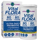 Vital Planet - Vital Flora Ultra Daily Probiotic 60 miliardi di CFU, 60 Diverse Strains, 7 Prebiotici Organici, Supporto Immune, Probiotici Stabili Digestivi per Donne e Uomini 30 Capsule