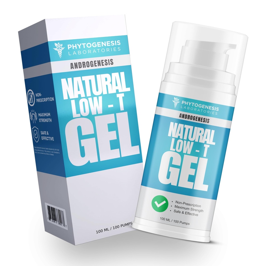 Natural Low-T Support Gel - T Booster per gli uomini - recupero del muscolo, Booster dell'energia, invecchiamento sano