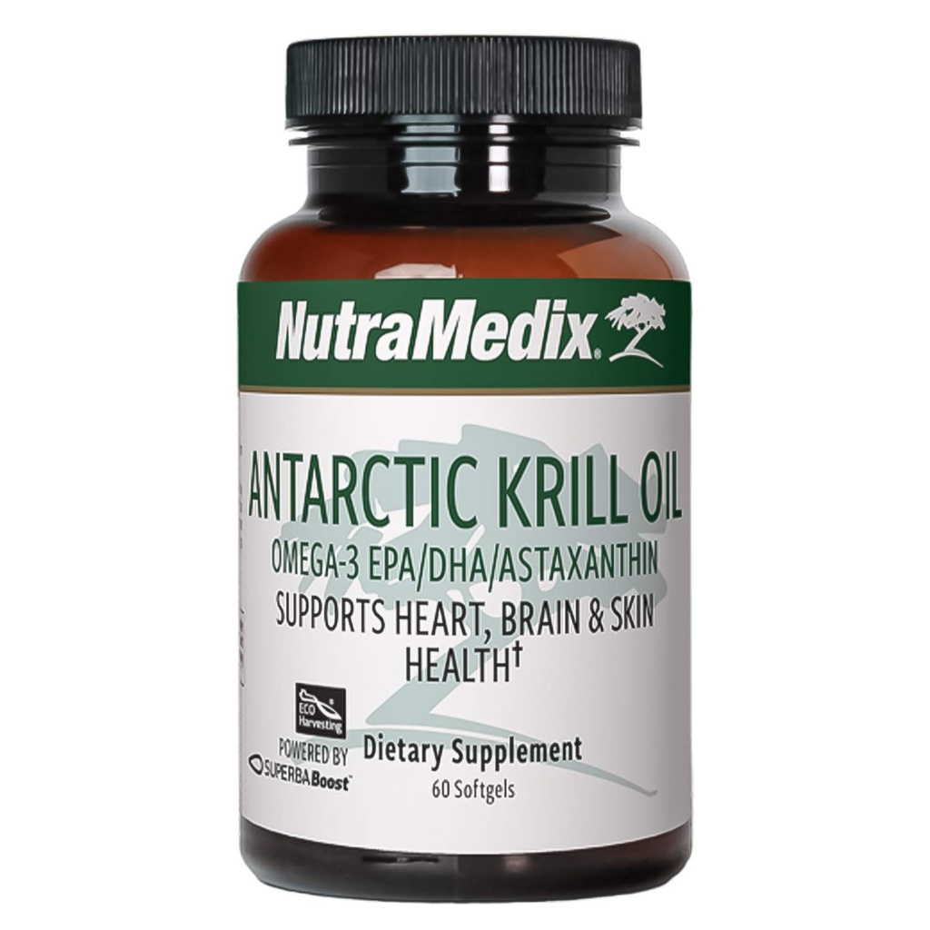 NutraMedix Antarctic Krill Oil 500mg - Fish Oil Supplement - Omega-3s (EPA & DHA) + Astaxanthin - Red Krill Supplemento per Joint, Immune, Heart, Liver & Brain Health Support (60 Softgels)