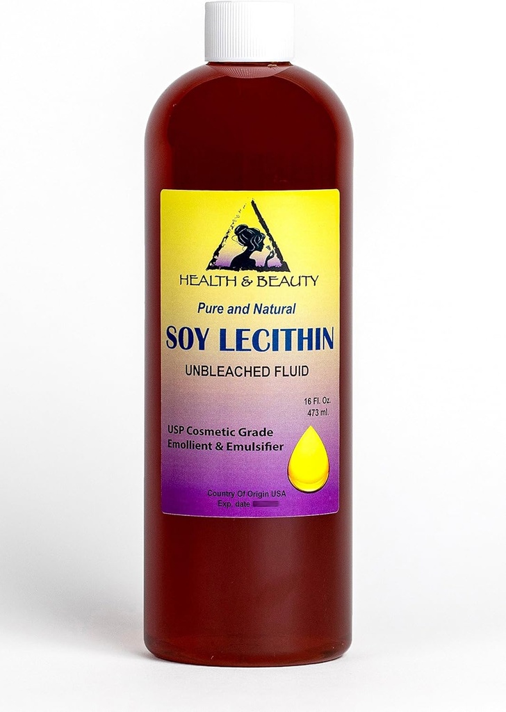 Stabilizzatore Emulsionante Emolliente Emulsionante Liquido Fluido di Lecitina Soia Pure 16 oz