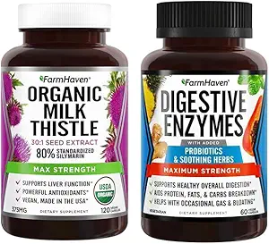 FarmHaven Enzimi Digestivi con 18 Probiotici & Herbs Latte capsule Thistle