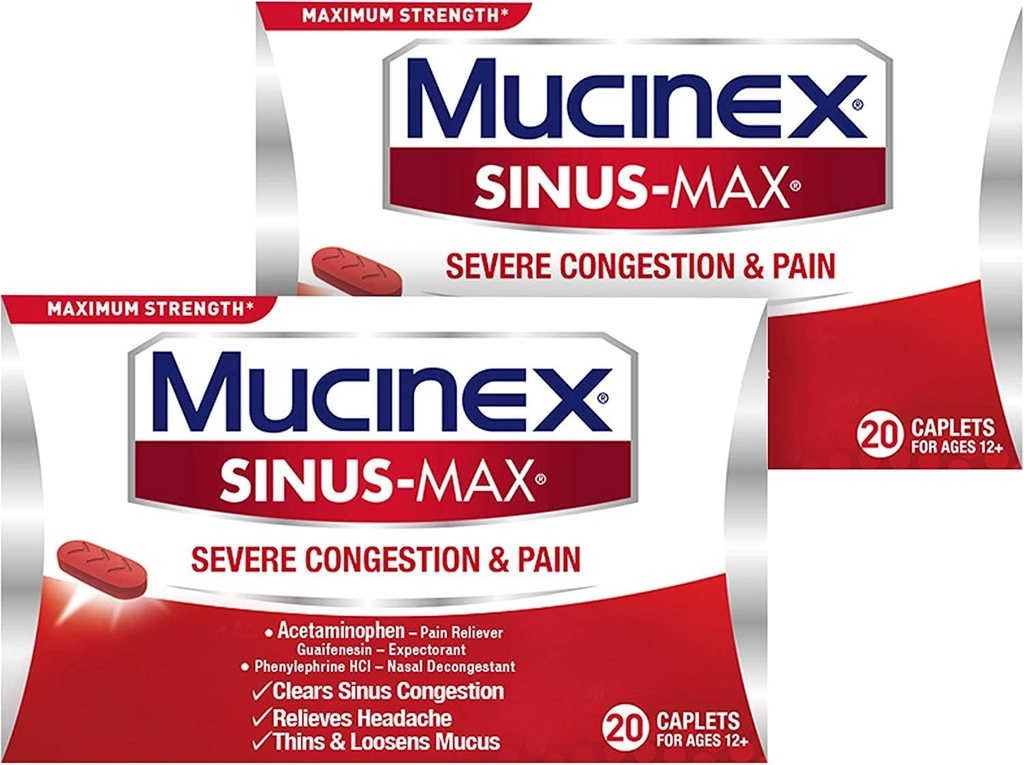 Sinus-Max Congestion & Pain Caplet (20 Conteggio (Pacchetto di 2))