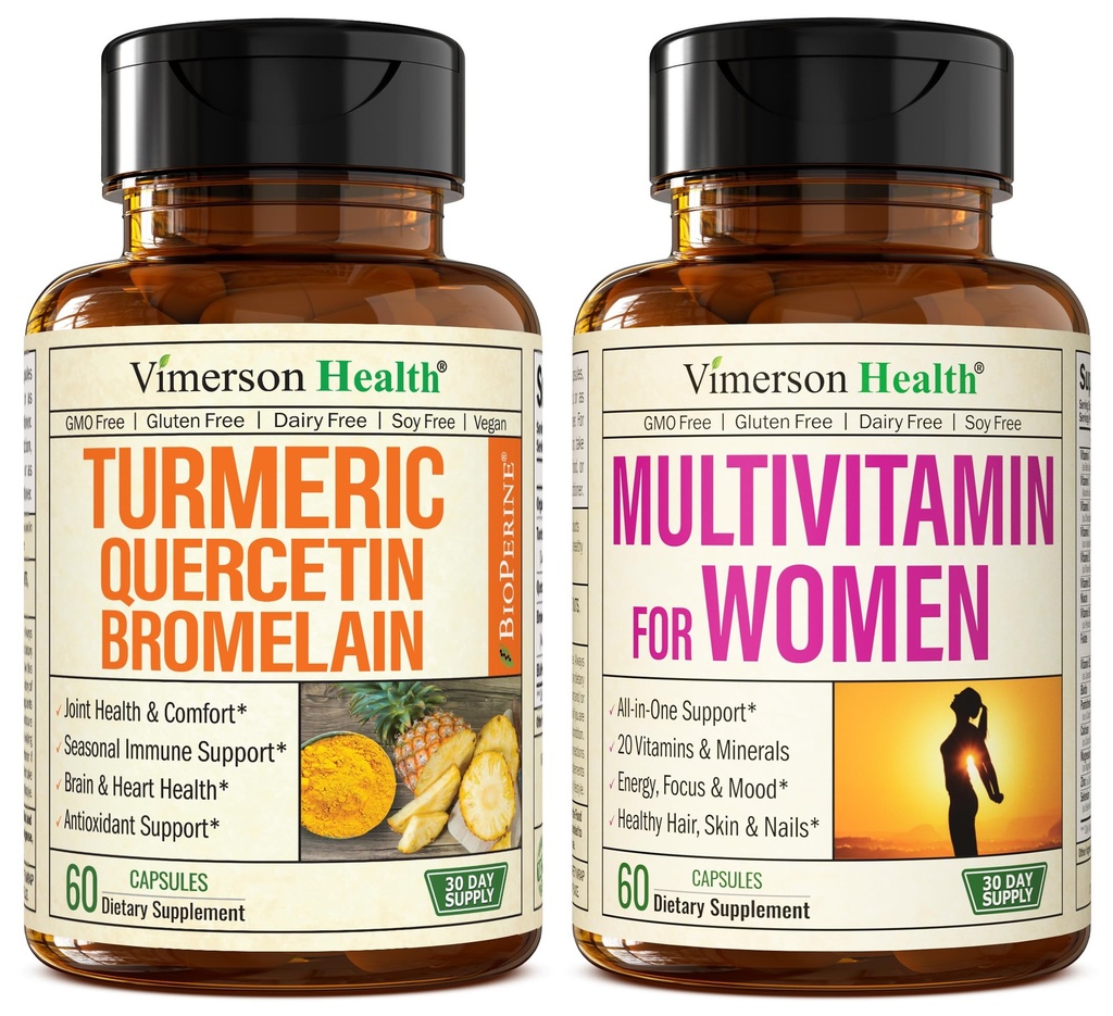 Quercetina con Bromelain & Curcumina Turmerica & Multivitamina completa per le donne