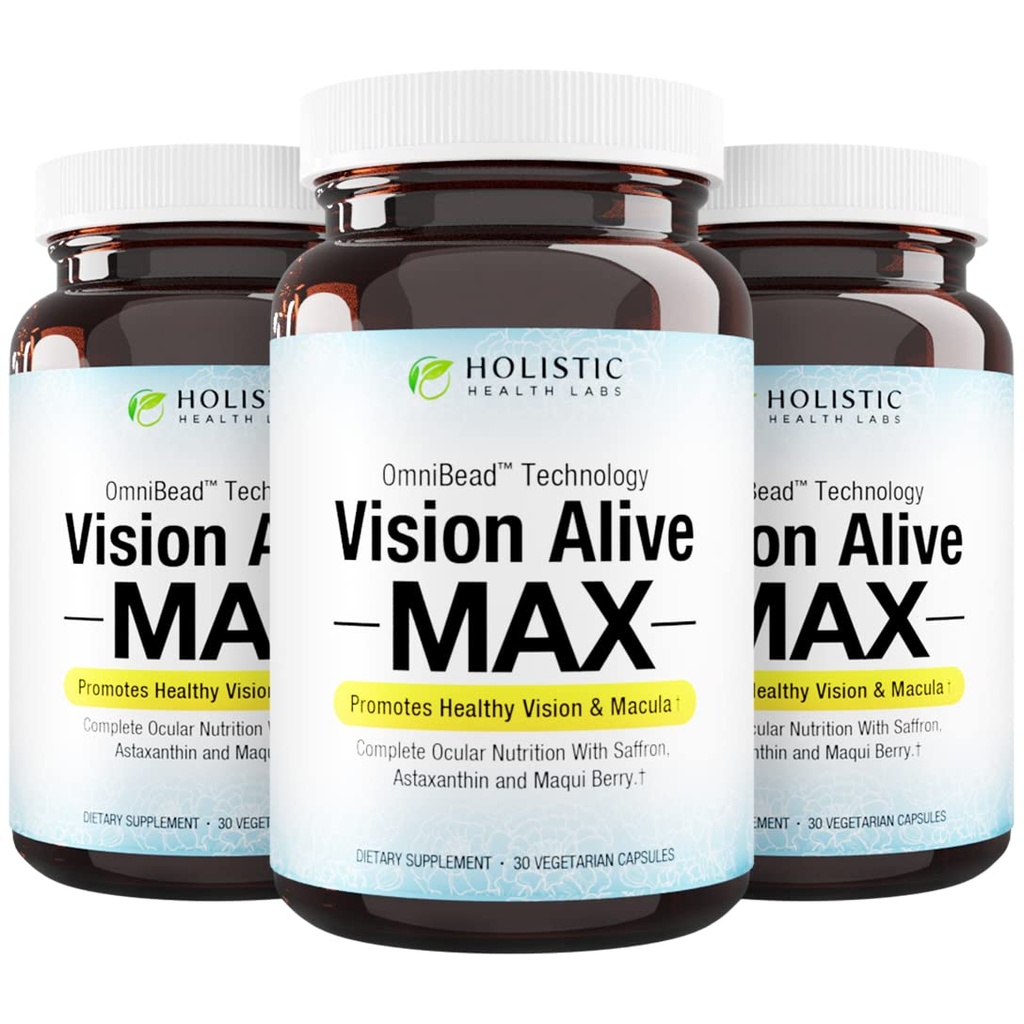 Live Max con 8 ingredienti naturali Lutemax® 2020, Bilberrimi, Mirtilli, c3g dal ribes nero, Bacca Maqui, Zafferano e Astaxantina (30 conte (Pack of 3))