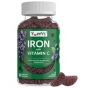 Iron Gummies Integratore con Vitamina C – 10 mg di Ferro Supplemento – Gummies Gummies Grande Aroma – Supporta la Salute Immune & Aiuta con la Deficienza del Ferro – Vegan, Kosher, Non-OGM – 60 Conte