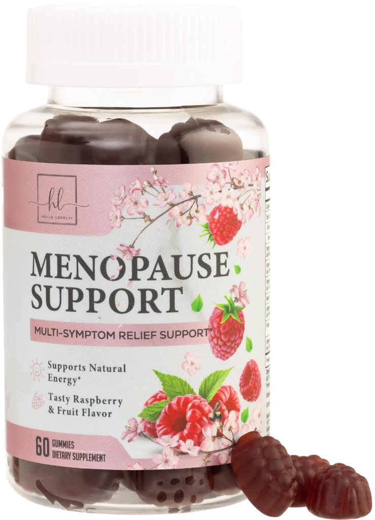 Menopause Supplements for Women Gummies - Complete Natural Mild Hot Flashes & Night Sweats Support, 16 in 1 Multi-Benefit Female Menopause Relief Gummy, Support for Balance & Energy - 60 Gummies