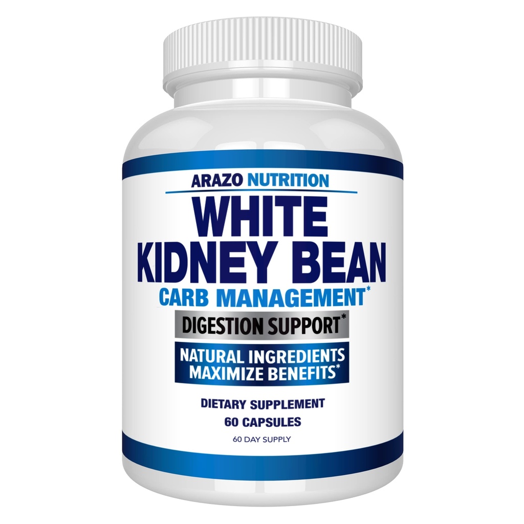 Arazo Nutrition White Kidney Bean Extract - 100% Pure Carb Blocker e Fat Absorber per il supporto del peso - Intercept Carbs