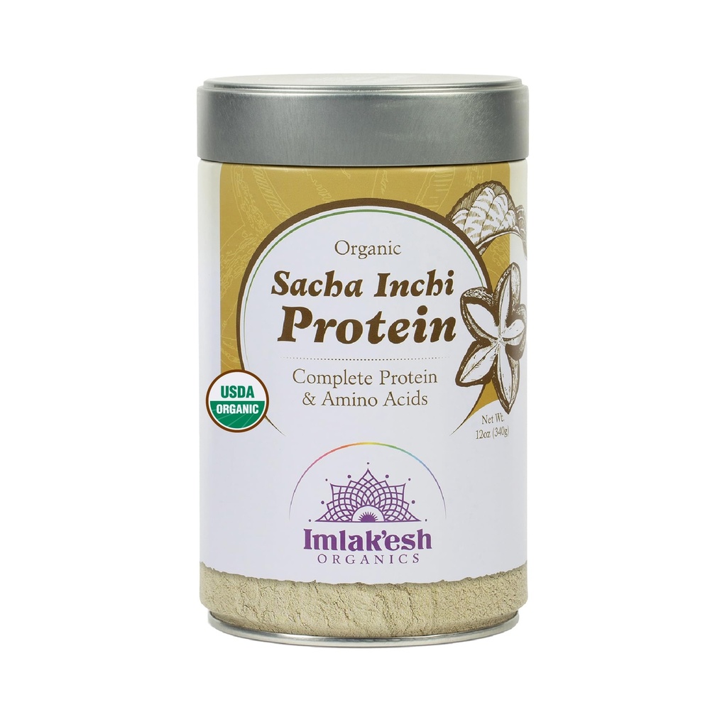 Imlakesh Organics Sacha Inchi Protein, Polvere (12oz Metal Jar)