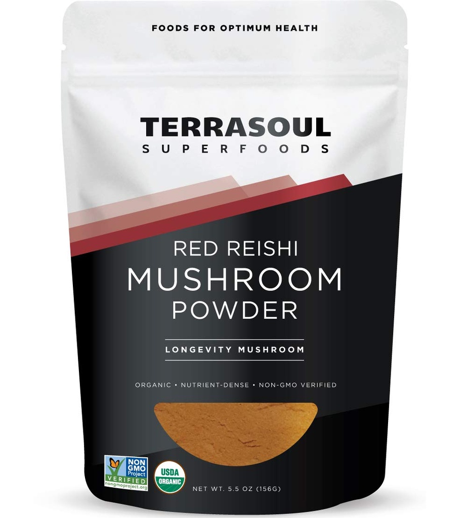 Terrasoul Superfoods Organic Reishi Mushroom Powder (4:1 Extract), 5.5 Oz, Supporto immunitario, Stress Relief, Better Sleep, Abbraccia la potenza dei funghi adaptogeni