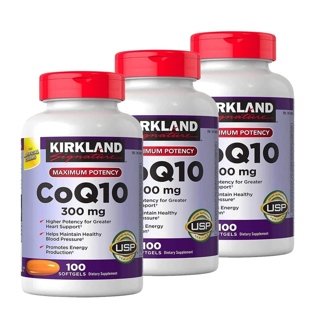 Kirkland Firma CoQ10 300 mg., 100 Softgels (3 Confezione)