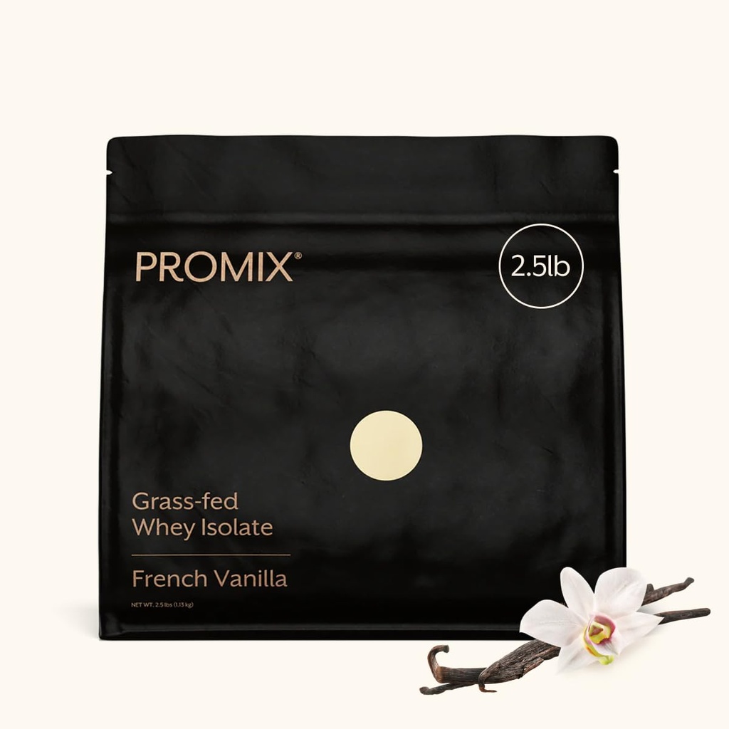 ProMix Nutrition Whey Protein Isolate Powder, Vanilla - Grass-Fed - -Post Workout Fitness & Nutrition Shakes, Smoothies, Baking & Cooking Recipes - Gluten-Free & Keto-Friendly - 2.5 Pound (Pack of 1)