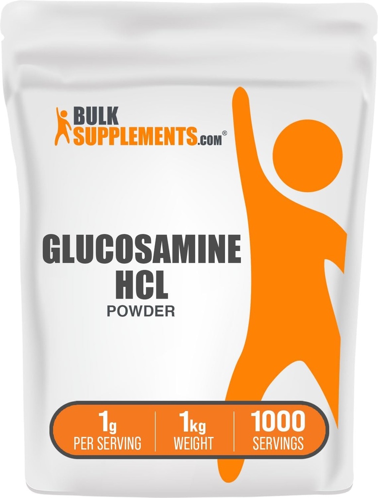 BulkSupplements.com Glucosamine HCl Powder - Glucosamine Supplement, Joint Support Supplement - Gluten Free, 1g per Serving, 5kg (Pack of 5) (11 lbs)