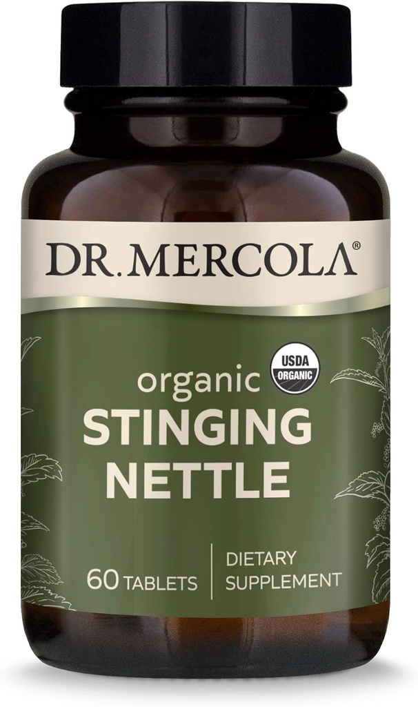 Dr. Mercola Organic Sting Nettle Integratore alimentare, 60 Serve (60 compresse), non OGM, Gluten Free, Soy Free, USDA Organic