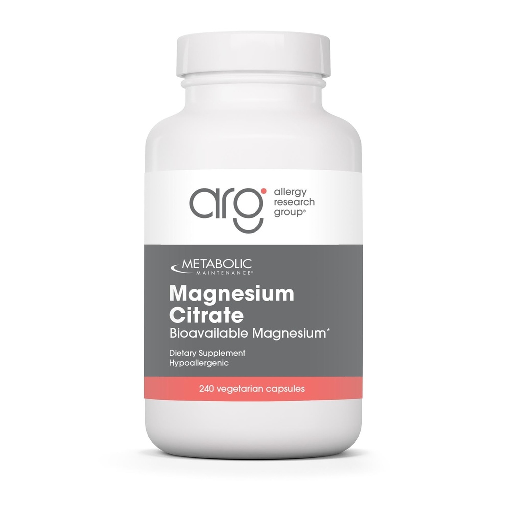 Manutenzione metabolica Magnesio Citrato Capsule - Magnesio Supplemento per Calma, Sonno, Muscolo e Supporto GI - con Vitamina C (240 capsule)