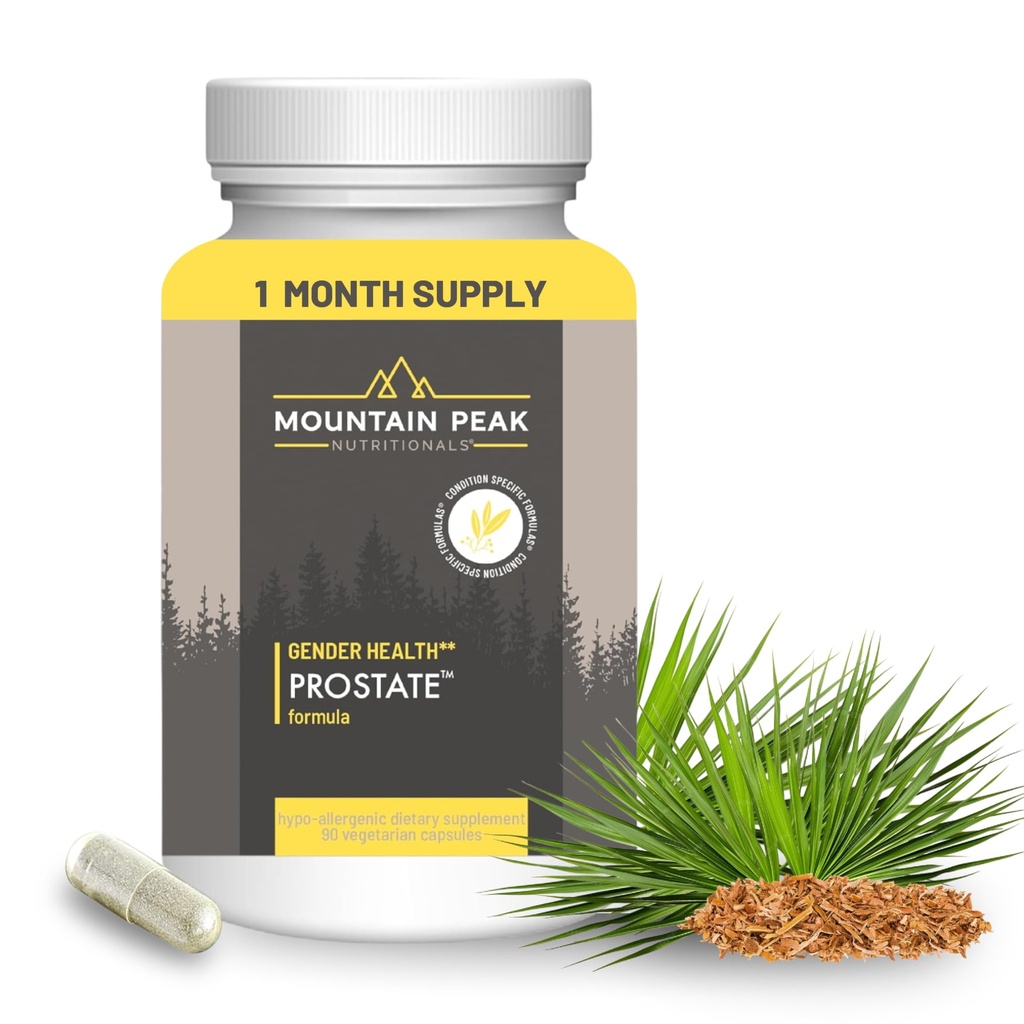 Mountain Peak Nutritionals Prostate Supplement - Supporta la funzione della vescica & Metabolismo - Prostate Support Supplemento per gli uomini con Saw Palmetto Extract, Pygeum (90 capsule vegetariane)