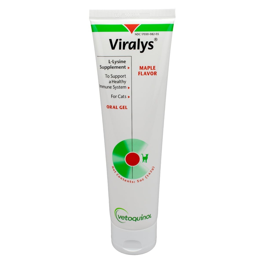 Vetoquinol Viralys Daily L-Lysine Gel per gatti e gattini, supplemento di lisina aromatizzato per gatti e gattini per sostenere la salute immunitaria, la funzione normale dell'occhio e la salute respiratoria, 5oz