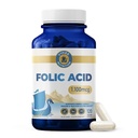 Integratore acido folico – Vitamina ad alta potenza B9 1,870mg DFE Folate, 1,100mg acido folico | Vegan, Non OGM | Supporta la salute cellulare, la produzione di energia e il benessere prenatale | 120 capsule