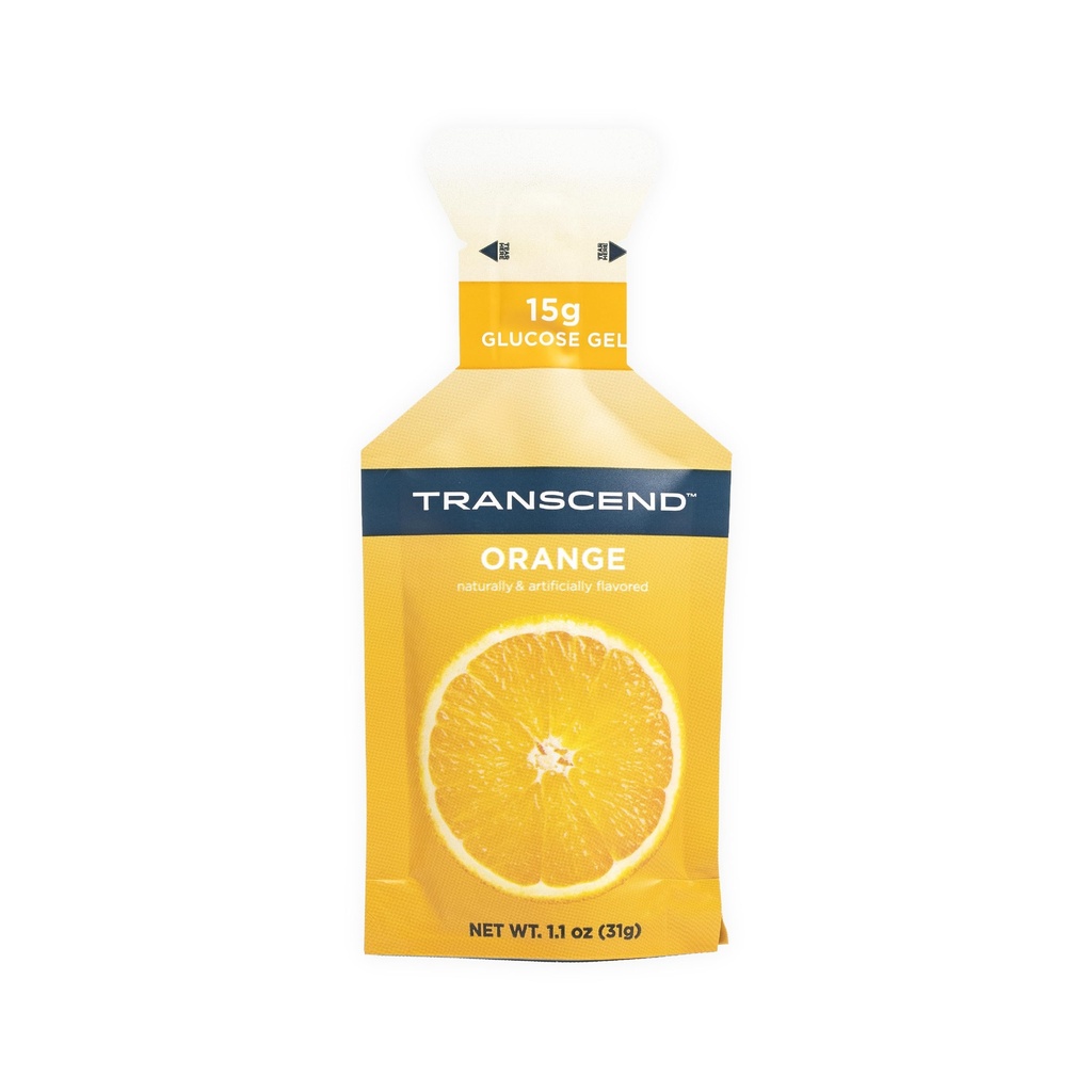 Transcend Foods Arancione Gel (1.1 oz, Confezione da 10) Fast-Acting Carb Gel Arancione Flavor – Caffeina Free, Gluten Free