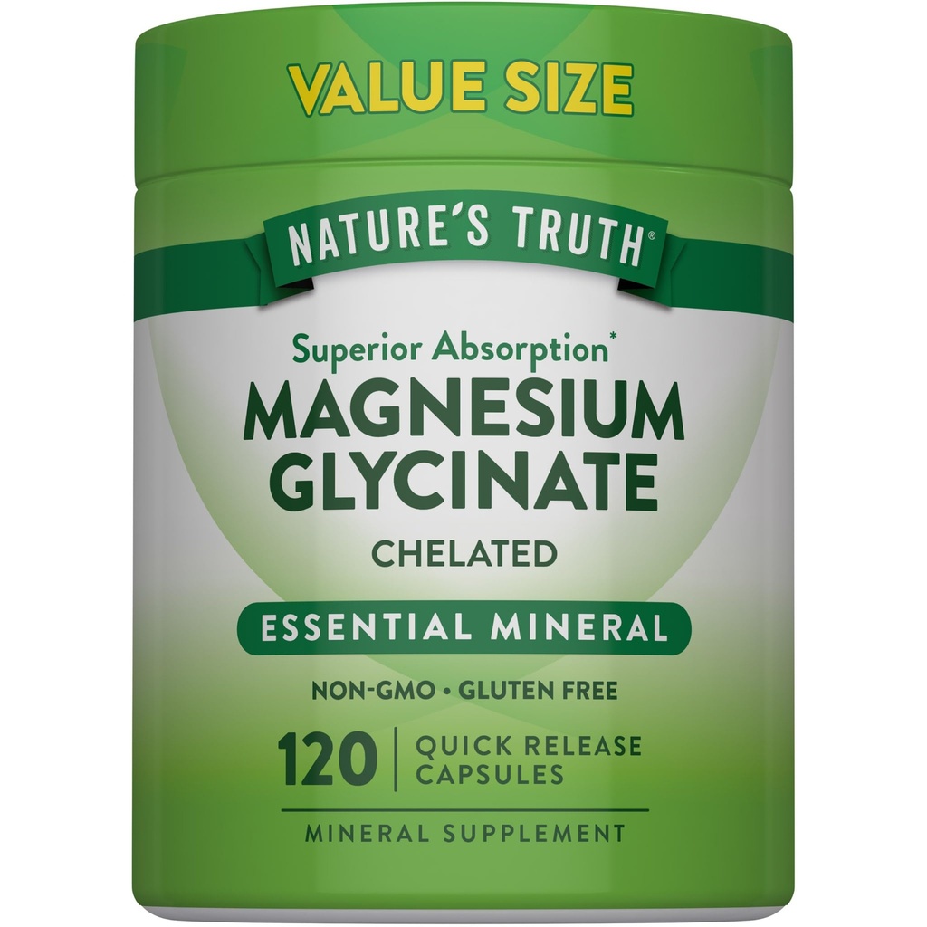 La Verità della Natura Magnesio Glycinate 200mg | 120 capsule | Magnesio Chelato ad alto assorbimento | Non OGM & Gluten Integratore Minerale Libero
