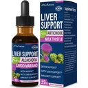 Gocce per fegato grasso, alcachofa, Curcuma y Cardo Mariano para el Higado Graso, Berberina para Bajar de Peso, fegato Detox & Riparazione Formula.2oz