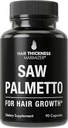 Sega Palmetto per Capelli Uomini e Donne. Fornitura di Palmetto per sostenere la resistenza dei capelli e spessore. Non OGM e Gluten Free Caspules