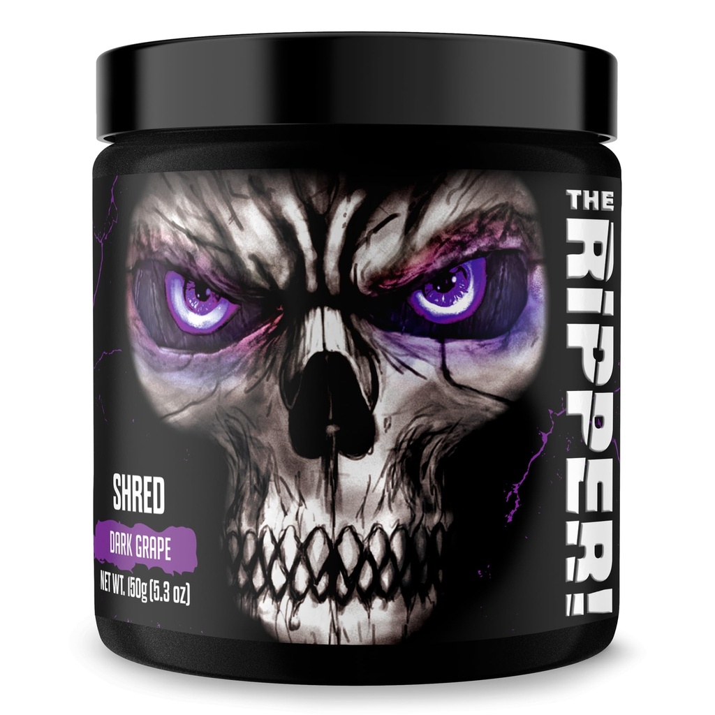 JNX SPORTS The Ripper! Fat Burner Pre Workout per gli uomini e le donne – Polvere bruciante grassa termogenica & Appetite Suppressant, Boost Energy & Endurance – Uva scura, 30 Serve