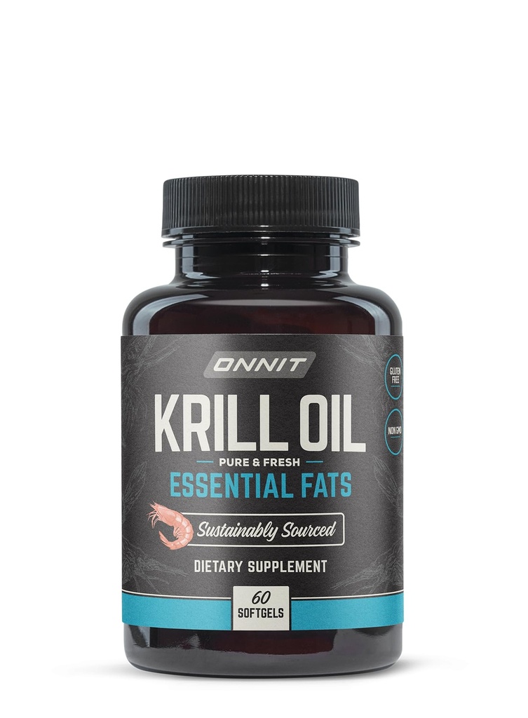 ONNIT Olio Antartico Krill Gel Morbido, IGENTM Non OGM Testato Integratore alimentare con Omega-3, EPA, Astaxantina e Phospholipids per la salute cognitiva, cardiovascolare e congiunta, 1000mg Per Serving, 60 Conte