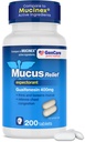 GenCare Mucus Relief Expectorant Guaifenesin 400 mg 200 Tablets Value Pack - La rapida azione di spegnimento del muco per i freddi, la congestione del petto, l'influenza, la tosse e le allergie