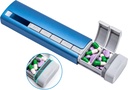 Daviky Metal Travel Pill Organizer, Premium Alluminio Pill Box 7 giorno, Weekly Daily Pill Case, Stylish&Cute Pill Holder for Medicines, Supplements and Vitamins (Blue+Gray)