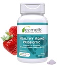EZ Melts Dissolvable Healthy Aging Probiotic, Bifidobacterium Longum BB536 (2 miliardi di CFU), Sugar-Free, Probiotici per Donne & Uomini 50+, 2-Month Fornitura - 1 Confezione