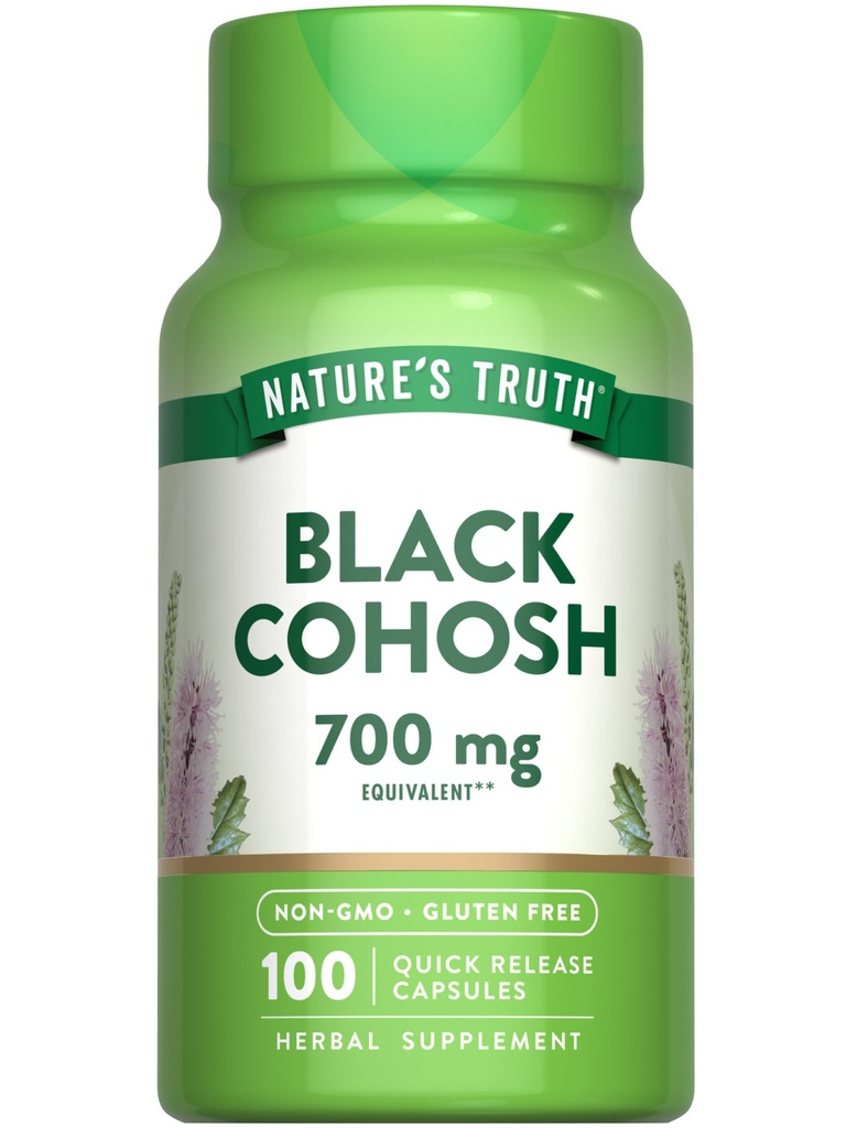 Natura Verità Nero Cohosh | 100 capsule | Estratto di radice | Non OGM & Gluten Supplemento gratuito