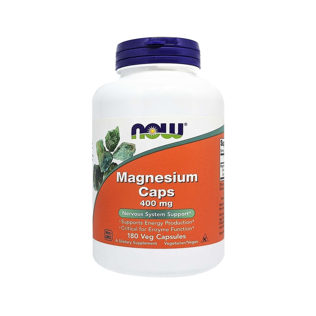 NOW Magnesio 400mg, 180 capsule di veg