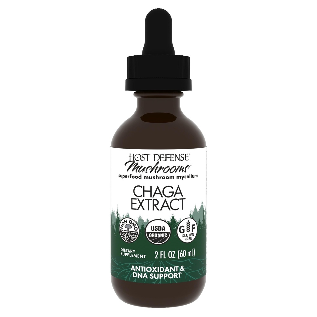 Host Defense Chaga Extract - Integratore di supporto del sistema immunitario - Chaga Mushroom per il supporto di attività antiossidante - Supplemento di funghi alimentari liquido - 2 fl oz (60 Serve)*
